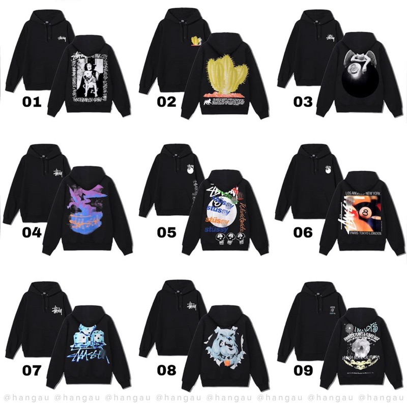 Áo Hoodie STUSSY Đen💕FREESHIP💕 Giới Tính Nam Nữ Áo Nỉ Unisex Form Rộng phong thái Hàn Quốc - Đồ đôi