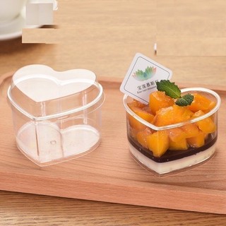 Ly nhựa/cốc nhựa hình trái tim 7745 đựng bánh mousse/panna cotta