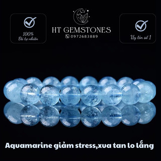 Vòng tay aquamarine 8-9mm vip