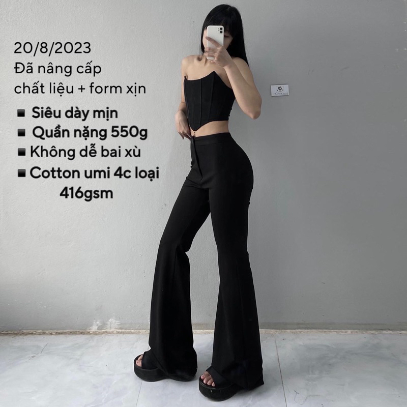 𝐃𝐦𝐚𝐧𝐡 - Q4 quần ống siêu loe siêu dài 100cm 107cm 115cm form chuẩn xịn hack dáng cho m6 m7