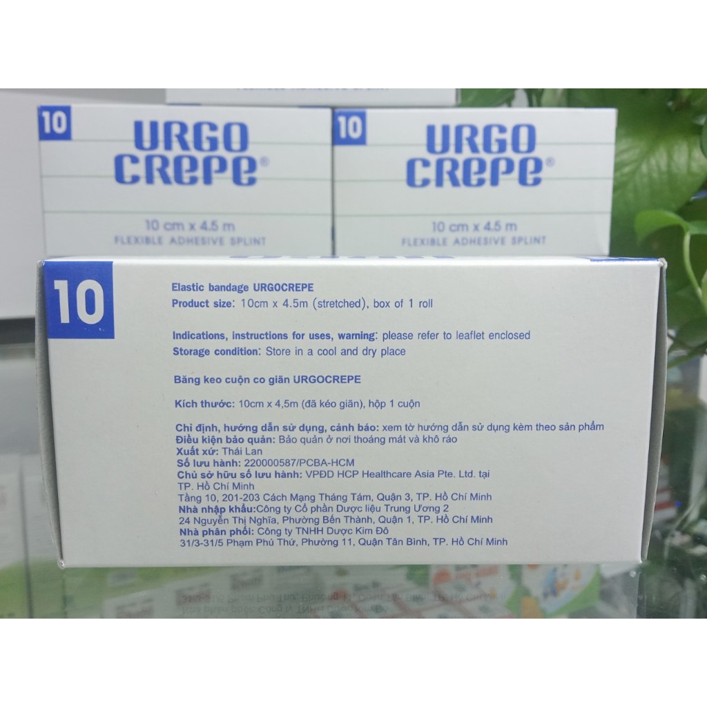 Băng dán y tế Urgocrepe 10cm x 4.5m - băng dán cuộn co dãn - băng keo thun dán vết thương - băng keo lụa dán vết thương
