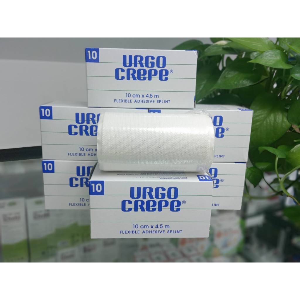Băng dán y tế Urgocrepe 10cm x 4.5m - băng dán cuộn co dãn - băng keo thun dán vết thương - băng keo lụa dán vết thương