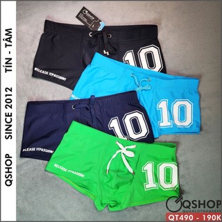 Quần bơi boxer nam thun 4 chiều co giãn tốt qshop qt490