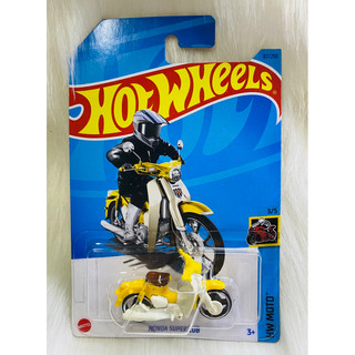 Hotwheels Xe mô hình Honda Super Cub trắng vàng