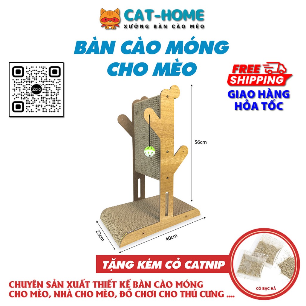 BÀN CÀO MÓNG MÈO, BÀN CÀO MÓNG CHO MÈO, GIÚP MÈO CÀO SẠCH VÀ MÒN BỚT MÓNG TẶNG CỎ BẠC HÀ CATNIP