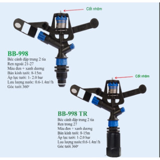 Béc tưới cánh đập b998 ren ngoài 27 - 21