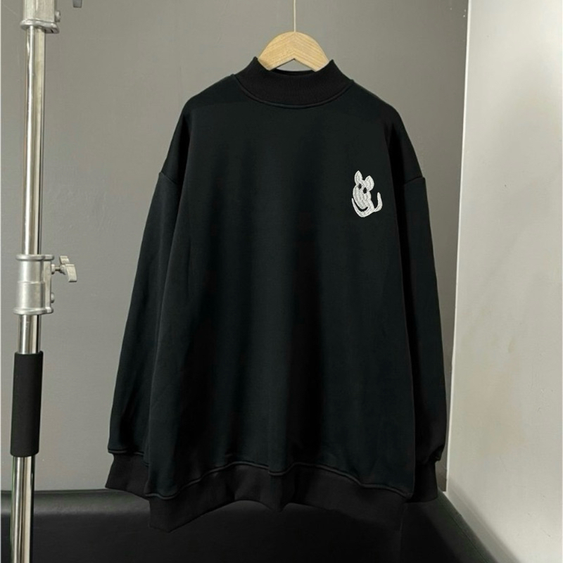 Áo Sweater Nỉ Lót Lông Thêu Mèo