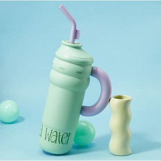Cốc ly bình thủy giữ nhiệt thể tích lớn 1300ml kèm ống lọc trà ống hút Desktop hàn quốc