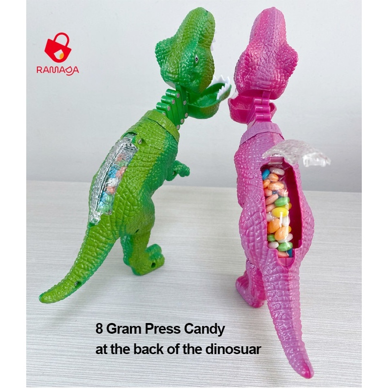 Kẹo đồ chơi khủng long lò xo kẹp tay có âm thanh Juqi Spring Dinosaur Candy