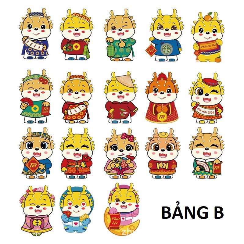 Combo 10 bao lì xì chi bi hoạt hình siêu cute dễ thương TẾT 2024