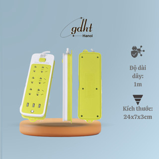 Ổ cắm điện đa năng 6 phích cắm ổ cắm điện thông minh tích hợp 3 cổng USB ổ điện xang huytuan3010