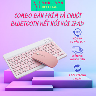 Bàn phím và chuột bluetooth VMK-VYN dùng cho văn phòng mini 10 inch.