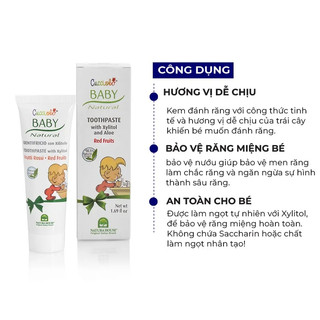Kem đánh răng Cucciolo Ý nhập khâu chính ngạch vị dâu thơm dịu cho bé