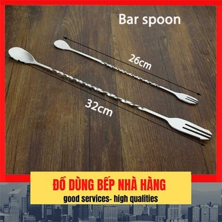 Muỗng,thìa,cây khuấy pha chế 2 đầu bằng inox