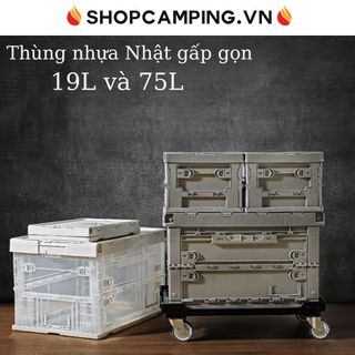 Thùng đựng đồ Nhật SHIMOYAMA 19L/75L, thùng nhựa gấp gọn dã ngoại cắm trại - Camping VietNam