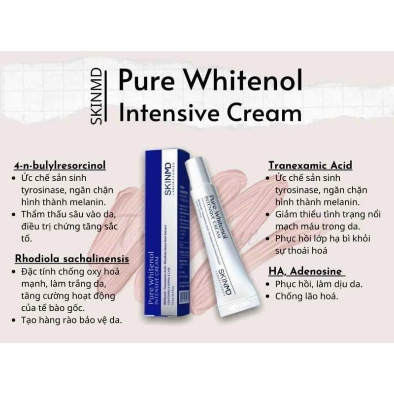 Kem dưỡng trắng da SkinMD Pure Whitenol Intensive Cream 15ml | Chính hãng