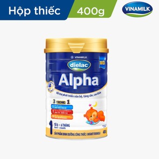 (HSD T3-2028) Sữa Bột Vinamilk Dielac Alpha 1 400g (Cho Bé Từ 0-6 Tháng).