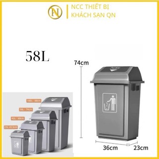 Thùng rác nhựa nắp lật capacity mã sp b-013 thể tích 58l