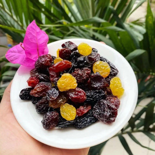 Nho khô không đường ấn độ ts nuts nho nâu , nho vàng , nho xanh , nho 3 màu chua ngọt tự nhiên