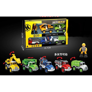 Bộ 5 Xe Tải Công Trường Mô Hình Bền Đẹp Trong Full Box Sịn Đẹp.