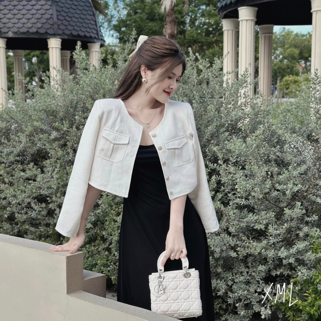 Sét đầm váy nữ 2 dây dáng dài phối cotton lạnh sang chảnh dễ thương mix áo khoắc dạ linen xinh xắn