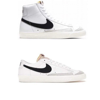 Giày thể thao sneaker n.bl_azer trắng vệt đen cổ cao ,giày b_la.zer cổ cao giày thể thao blazer trắng đen