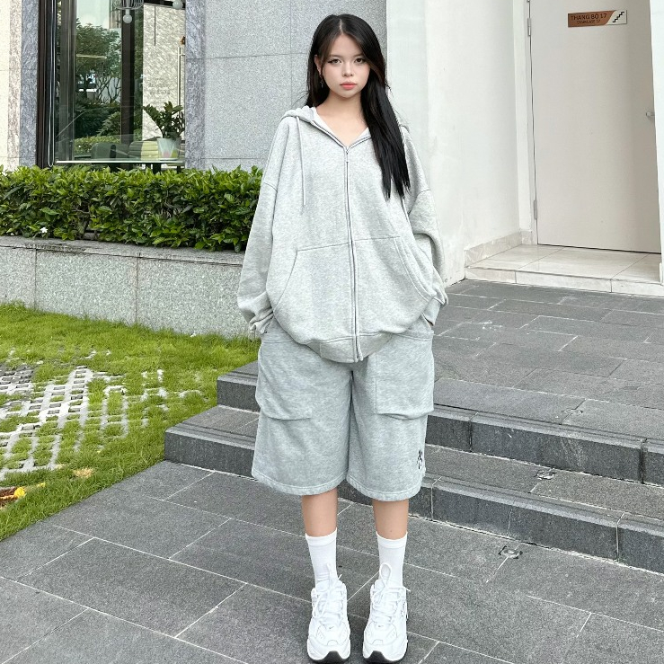 AB HOUSE - Quần short nỉ form rộng ANVA nam, nữ