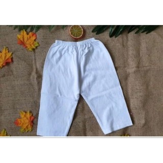 Quần dài trơn & hình in màu trắng sơ sinh Bossini 100% cotton
