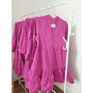 [Sinsay Chính Hãng] (Có bigsize) Váy Đầm Công Sở Đẹp Cổ Chữ V Tay Lửng Babydoll - Đầm Bầu Dáng Xòe Đi Tiệc Trangnauth