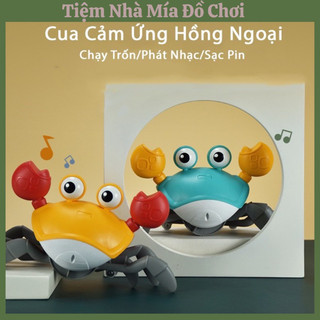 Đồ chơi trẻ em bé trai bé gái con cua cảm ứng hồng ngoại BBS biết tự động chạy trốn có đèn và nhạc