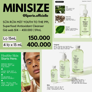 [YTTP] Sữa rửa mặt superfood Youth to the People Kale + Green Tea Spinach Superfood Antioxidant Cleanser