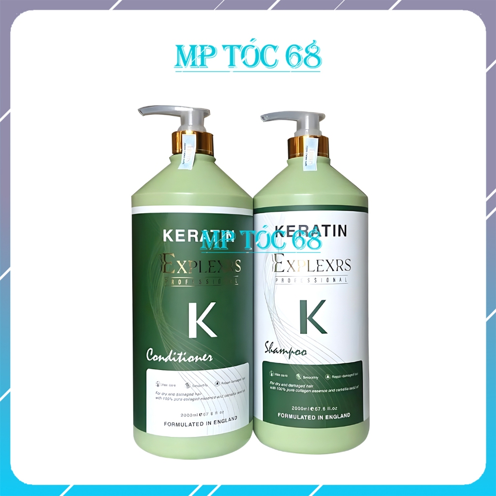 Cặp Dầu Gội Xả K Explexrs keratin 2000ml | Giảm Rụng Tóc, Kích Mọc Tóc, Phục Hồi Tóc Hư Tổn