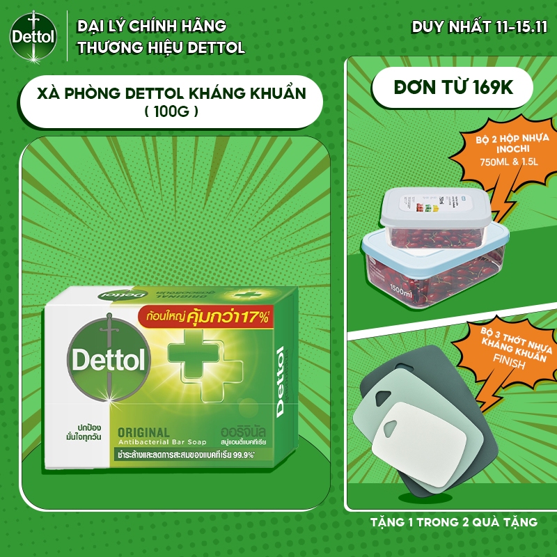 Xà phòng Dettol kháng khuẩn - 100G
