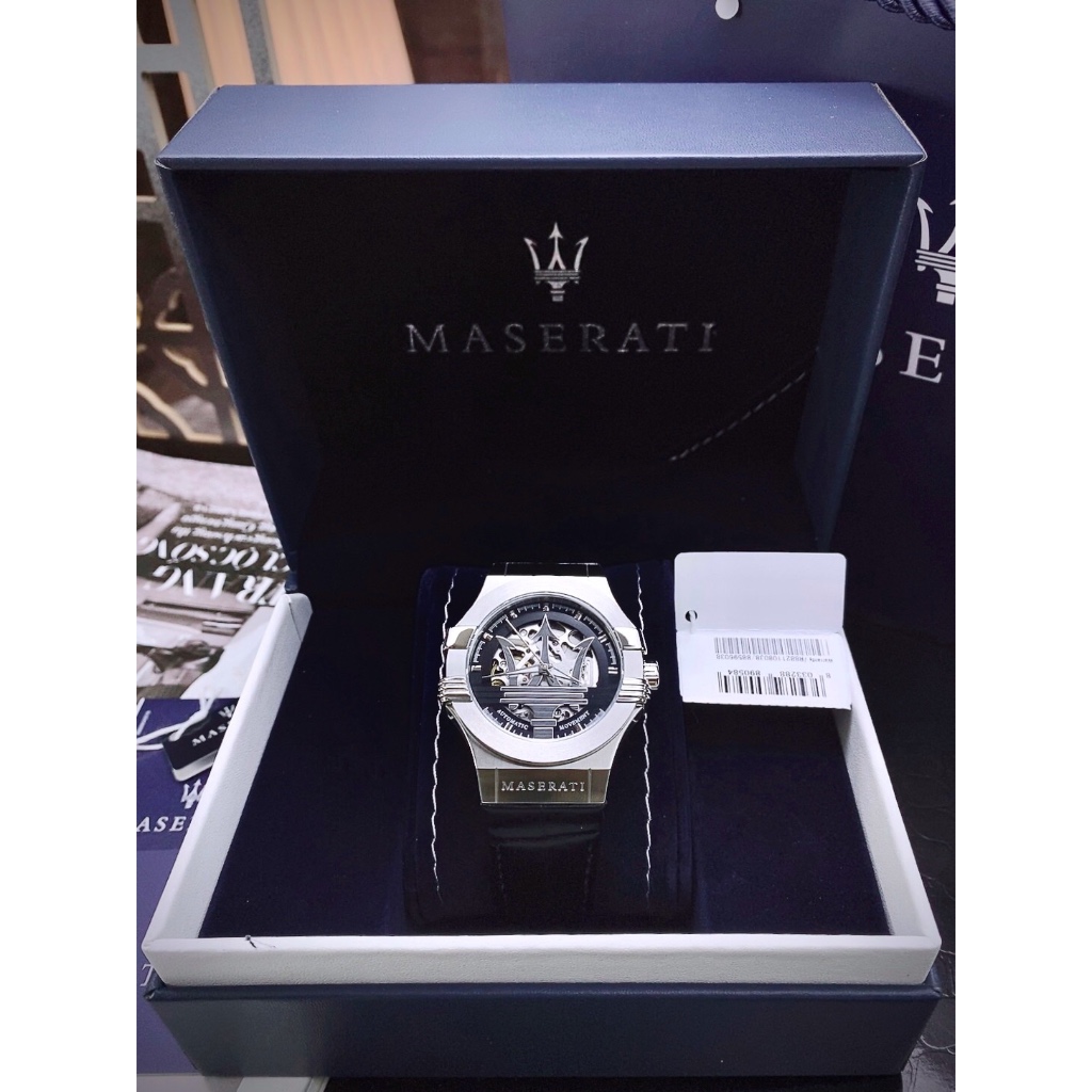 Đồng hồ nam Maserati Potenza Automatic R8821108038, Size 42mm, dây da, Authentic, Full box, Luxury Diamond Watch