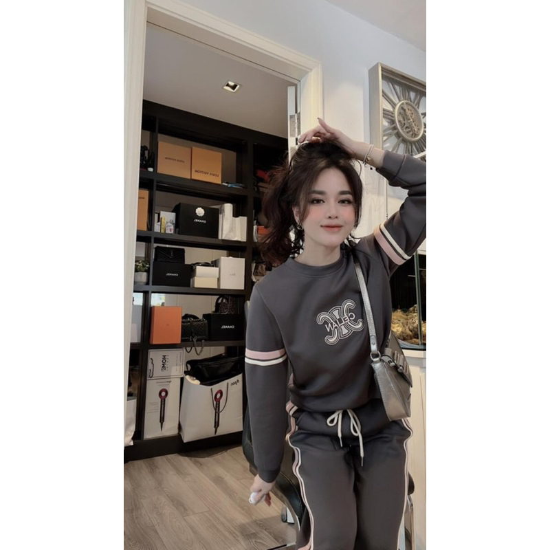 Set bộ Celine thêu viền sọc