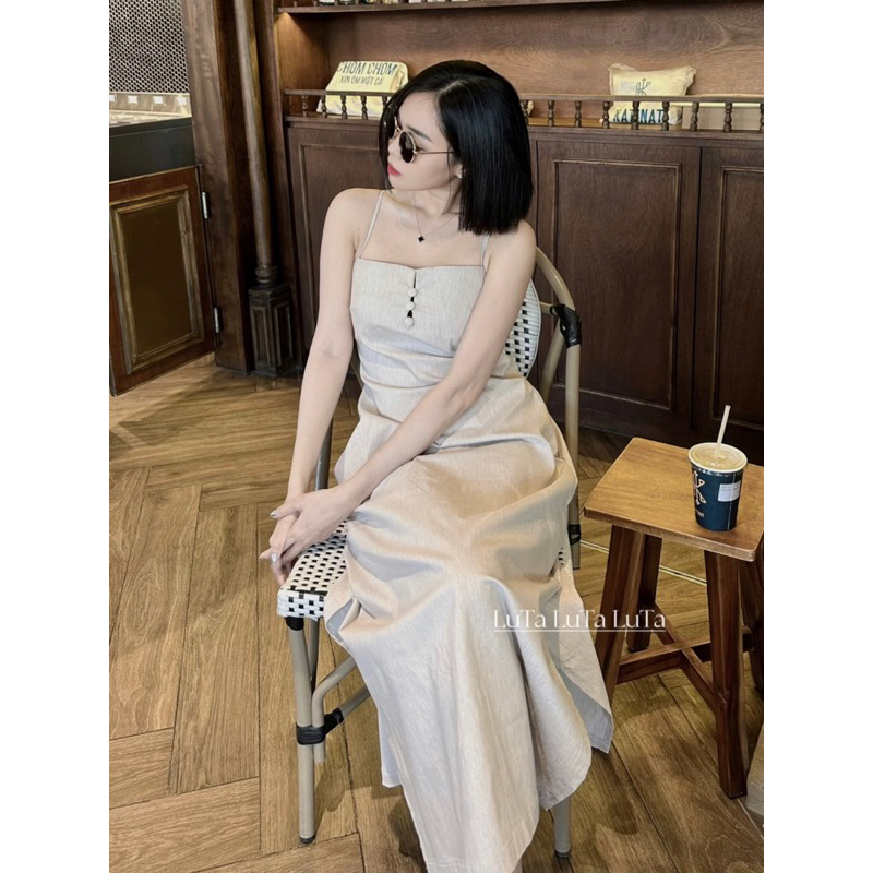 VÁY NÂU KEM XẺ TÀ