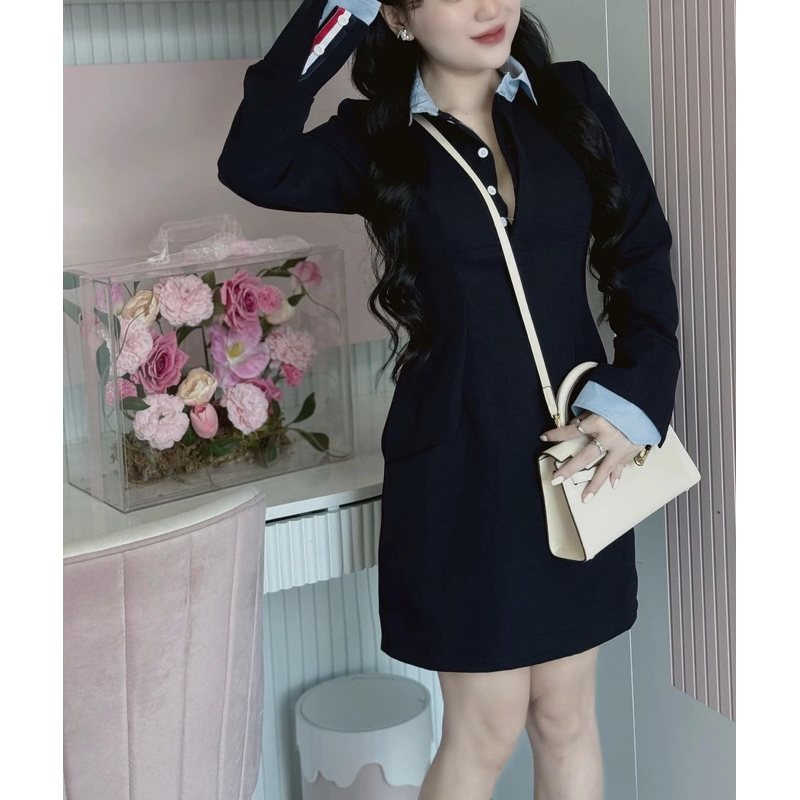 ĐẦM MIX SOMI TAY KIỂU