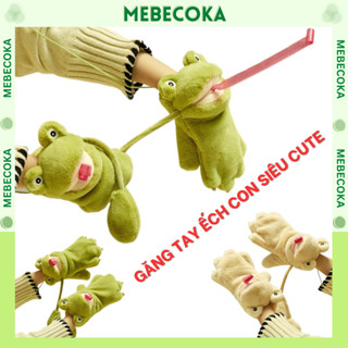 Găng tay cho bé, găng tay nỉ lông hình chú ẾCH CON lè lưỡi dễ thương