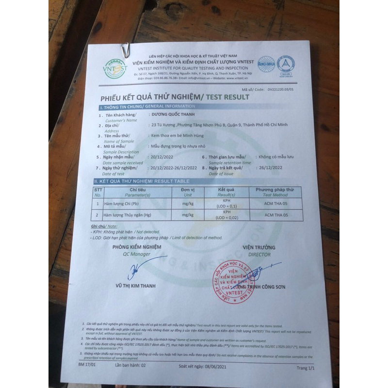 KEM BÔI DA MINH HÙNG CHÍNH HÃNG 100%
