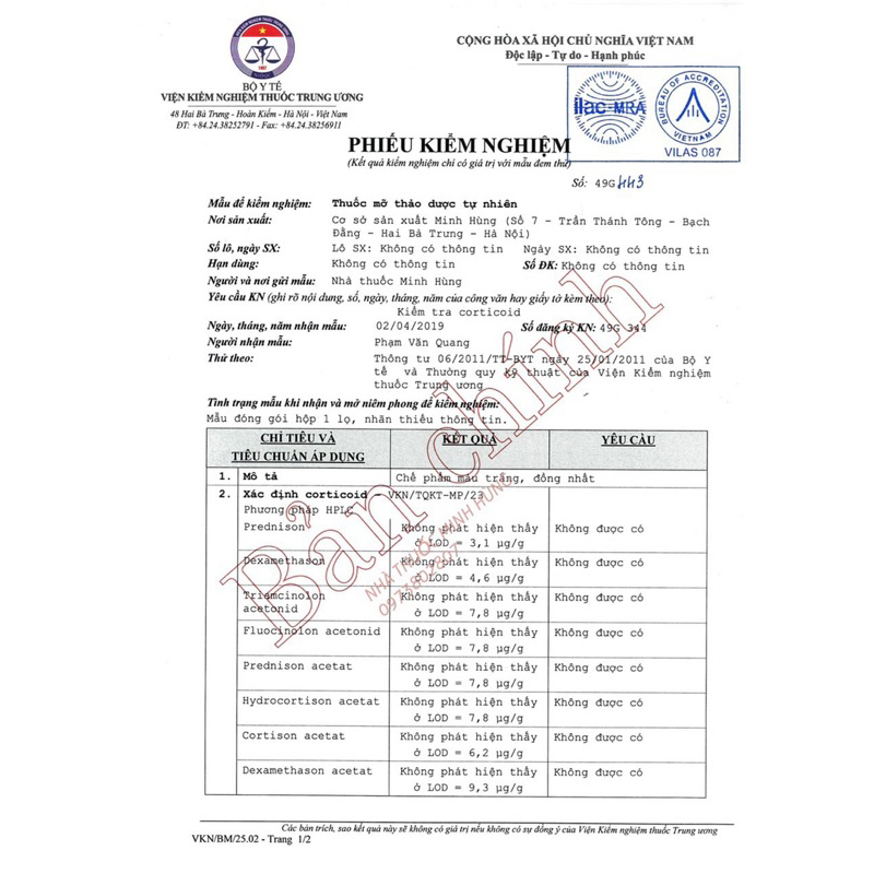 KEM BÔI DA MINH HÙNG CHÍNH HÃNG 100%