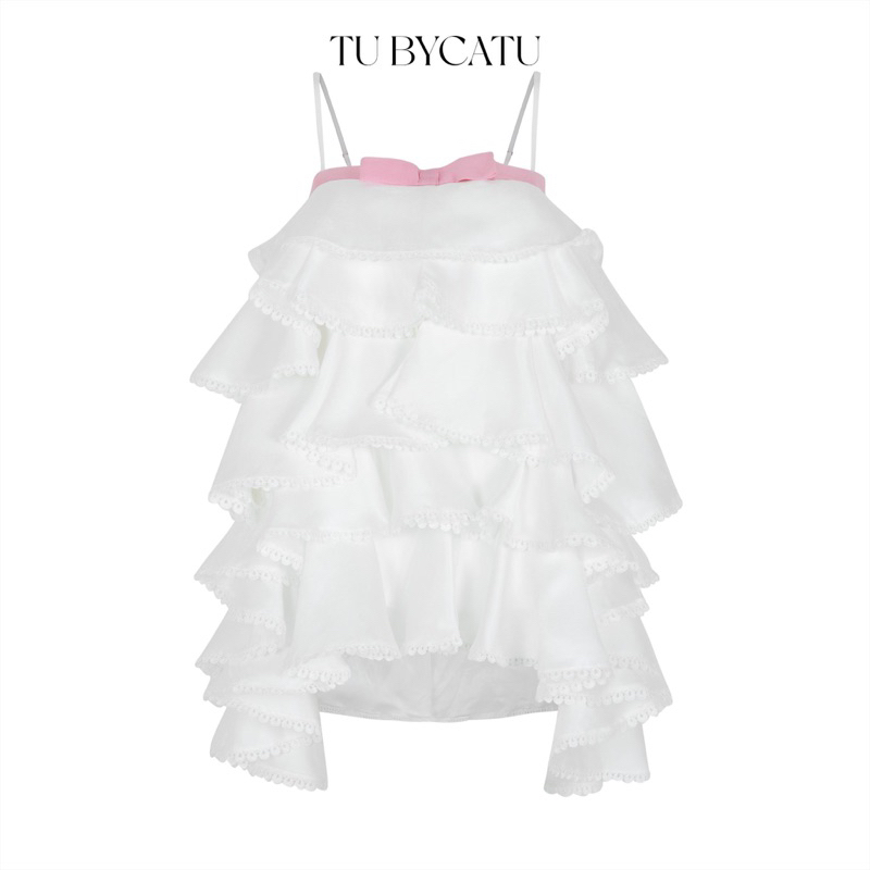 TUBYCATU | Đầm 2 dây trắng nhiều tầng belinda white dress