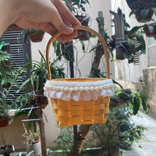 Giỏ mây tre đan cắm hoa, decor chụp ảnh, giỏ picnic