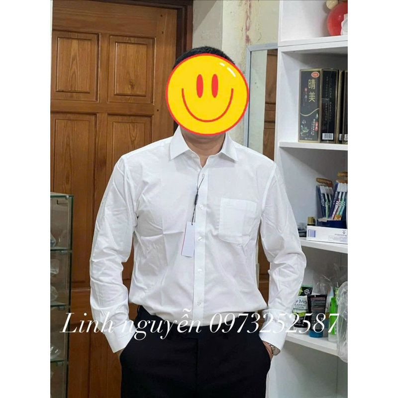 Sơ mi trắng dài tay nam Pier.re Car.din. dáng slimfit chính hãng