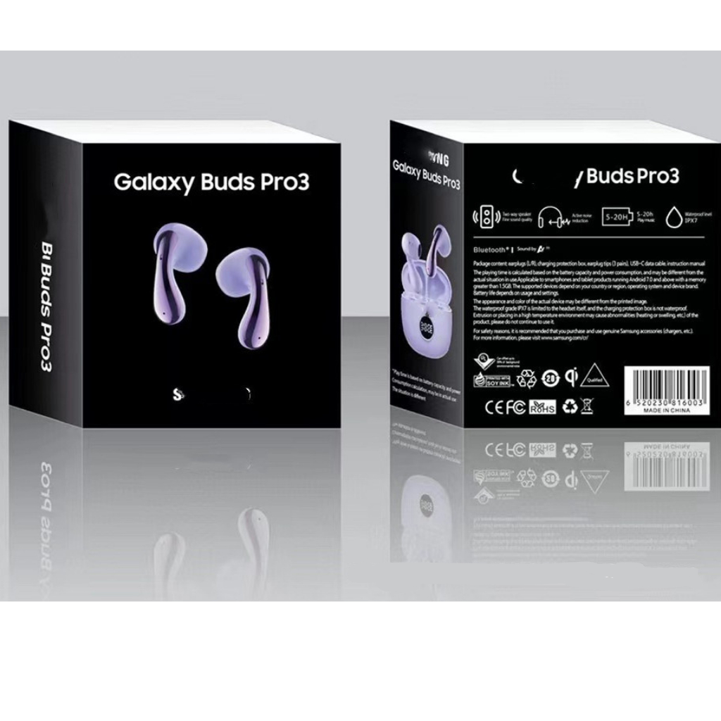 TAi nghe Bluetooth Galaxy Buds pro 3 giảm ồn xuyên âm hình giọt nước,kết hợp màn hình led - Bh 06 tháng