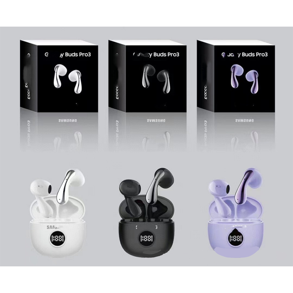 TAi nghe Bluetooth Galaxy Buds pro 3 giảm ồn xuyên âm hình giọt nước,kết hợp màn hình led - Bh 06 tháng