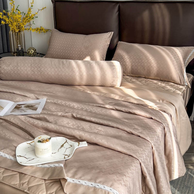bộ chăn ga gối phi lụa cao cấp 5 món