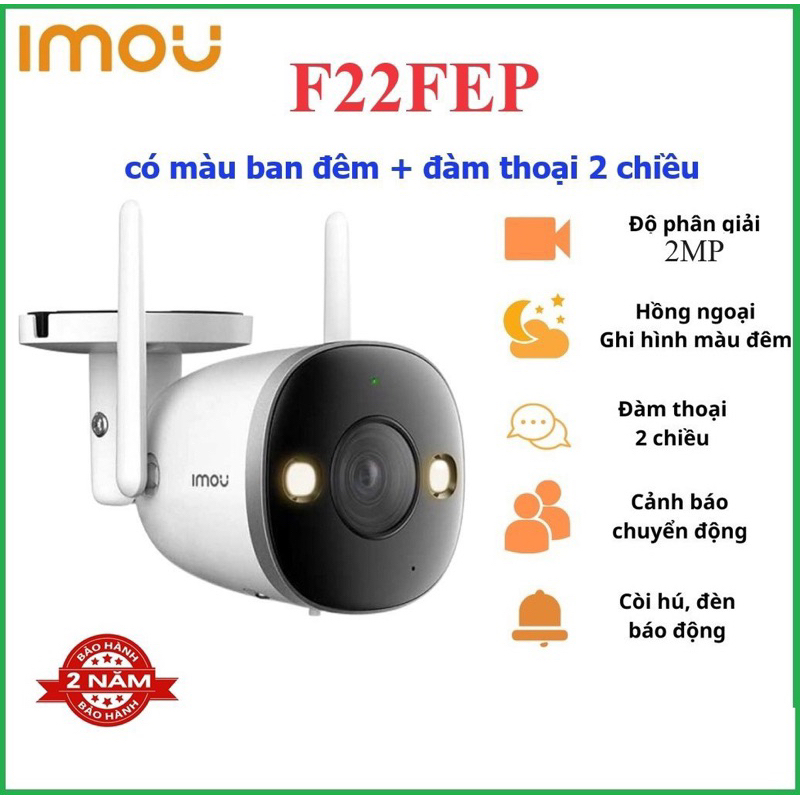 Camera IMOU F22FEP 2MP đàm thoại 2 chiều có màu ban đêm