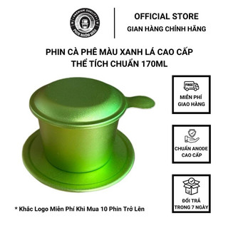 Phin pha cà phê nhôm size 7 pha 25gr anode màu xanh lá cao cấp - phin nhôm màu