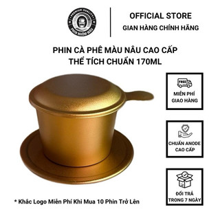 Phin pha cà phê nhôm size 7 pha 25gr anode màu nâu cao cấp - phin nhôm màu