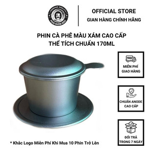 Phin pha cà phê nhôm size 7 pha 25gr anode màu xám cao cấp - phin nhôm màu